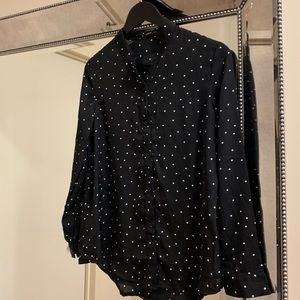Shein Polka Dot Button Down Blouse